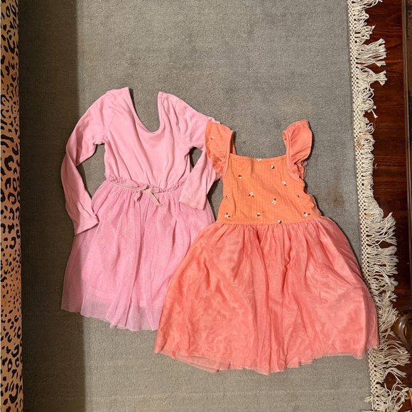 Cat & Jack Other - Cat & Jack Girls Dresses Bundle Size 5T Pink Orange Casual Dresses Set of 2